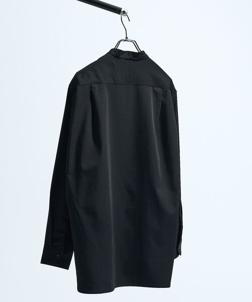 ABAHOUSE / アバハウス シャツ・ブラウス | デニムライク シャンブレー カラーレスシャツ / バンドカラーシャツ / 変形襟 | 詳細12