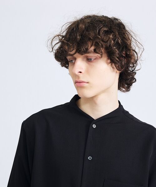 ABAHOUSE / アバハウス シャツ・ブラウス | デニムライク シャンブレー カラーレスシャツ / バンドカラーシャツ / 変形襟 | 詳細19