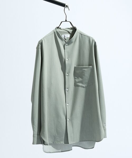 ABAHOUSE / アバハウス シャツ・ブラウス | デニムライク シャンブレー カラーレスシャツ / バンドカラーシャツ / 変形襟 | 詳細26
