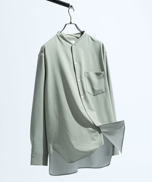 ABAHOUSE / アバハウス シャツ・ブラウス | デニムライク シャンブレー カラーレスシャツ / バンドカラーシャツ / 変形襟 | 詳細27