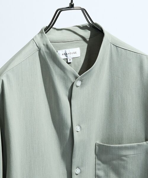 ABAHOUSE / アバハウス シャツ・ブラウス | デニムライク シャンブレー カラーレスシャツ / バンドカラーシャツ / 変形襟 | 詳細28