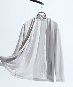 ABAHOUSE / アバハウス カーディガン・ボレロ | 【定番/シアー素材】ストレッチ カノコ ワンボタン カーディガン