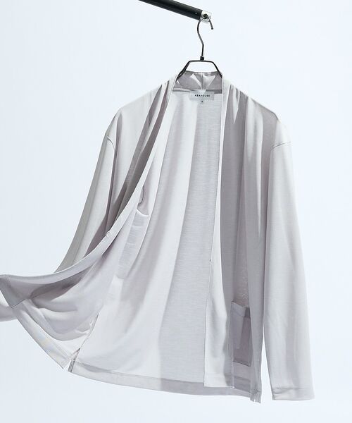 ABAHOUSE / アバハウス カーディガン・ボレロ | 【定番/シアー素材】ストレッチ カノコ ワンボタン カーディガン（グレー）