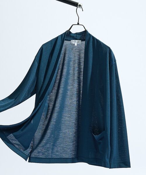 ABAHOUSE / アバハウス カーディガン・ボレロ | 【定番/シアー素材】ストレッチ カノコ ワンボタン カーディガン（ブルー系その他1）