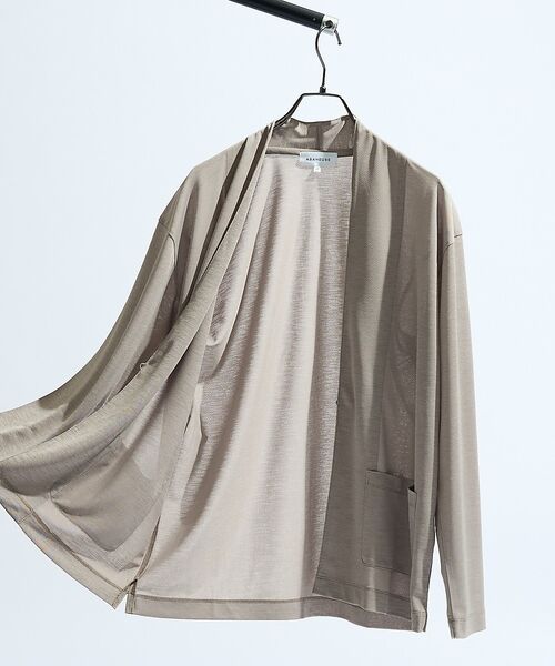ABAHOUSE / アバハウス カーディガン・ボレロ | 【定番/シアー素材】ストレッチ カノコ ワンボタン カーディガン（ブラウン系その他1）