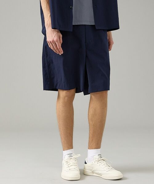 ABAHOUSE / アバハウス ショート・ハーフ・半端丈パンツ | 【セットアップ対応】ドットエアー ワイドショートパンツ【予約】(ネイビー)