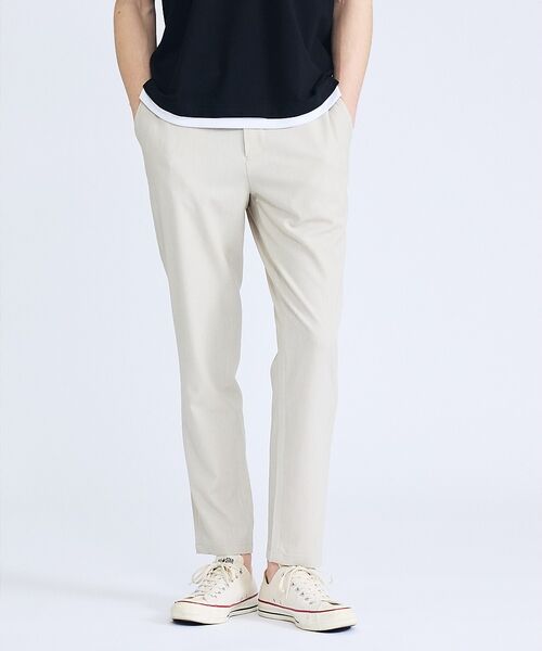 ABAHOUSE / アバハウス パンツ | 【セットアップ対応】デニムライクツイル テーパード イージーパンツ（ベージュ）