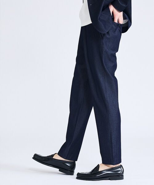 ABAHOUSE / アバハウス パンツ | 【セットアップ対応】デニムライクツイル テーパード イージーパンツ（インディゴ）