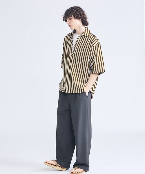 ABAHOUSE / アバハウス パンツ | リネンブレンド 2タック イージーワイドスラックス / ワイドパンツ【予約】 | 詳細2