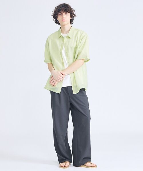 ABAHOUSE / アバハウス パンツ | リネンブレンド 2タック イージーワイドスラックス / ワイドパンツ【予約】 | 詳細12