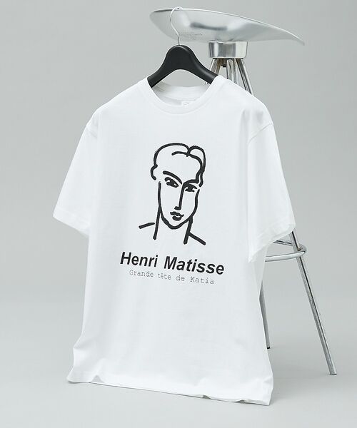 ABAHOUSE / アバハウス Tシャツ | 【Henri Matisse / アンリ・マティス】ラインアート グラフィック（ホワイト）