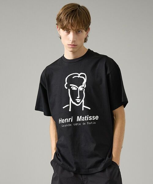 ABAHOUSE / アバハウス Tシャツ | 【Henri Matisse / アンリ・マティス】ラインアート グラフィック（ブラック）