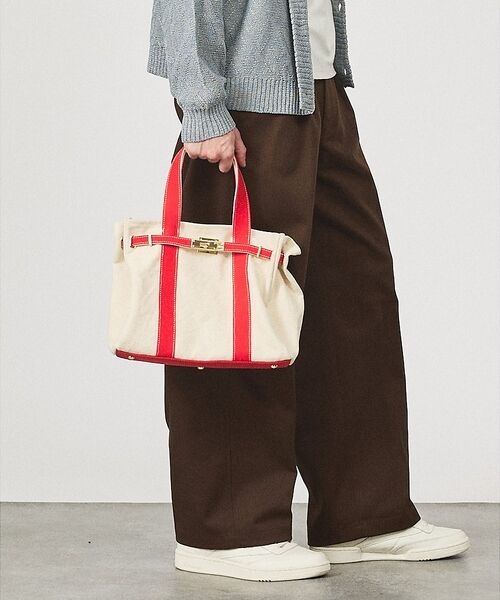 ABAHOUSE / アバハウス トートバッグ | キャンバス ベルトトートバッグ / Sサイズ / ユニセックス【CHIMÈRE/（レッド）