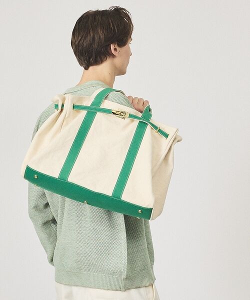 ABAHOUSE / アバハウス トートバッグ | キャンバス ベルトトートバッグ / Lサイズ / ユニセックス【CHIMÈRE/（グリーン）