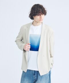 ABAHOUSE / アバハウス テーラードジャケット | 【セットアップ対応】デニムライクツイル ダブルジャケット