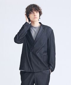 ABAHOUSE / アバハウス テーラードジャケット | 【セットアップ対応】デニムライクツイル ダブルジャケット