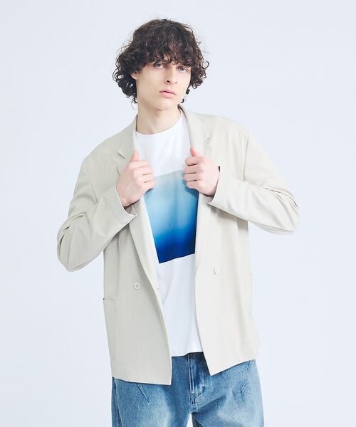 ABAHOUSE / アバハウス テーラードジャケット | 【セットアップ対応】デニムライクツイル ダブルジャケット | 詳細10