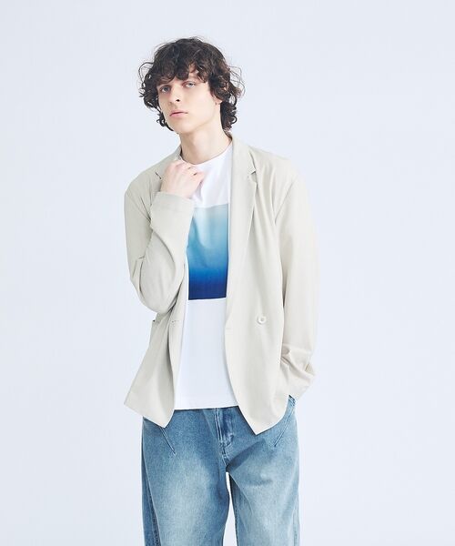 ABAHOUSE / アバハウス テーラードジャケット | 【セットアップ対応】デニムライクツイル ダブルジャケット | 詳細11