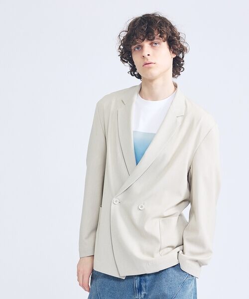 ABAHOUSE / アバハウス テーラードジャケット | 【セットアップ対応】デニムライクツイル ダブルジャケット | 詳細12