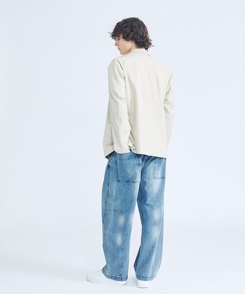 ABAHOUSE / アバハウス テーラードジャケット | 【セットアップ対応】デニムライクツイル ダブルジャケット | 詳細15