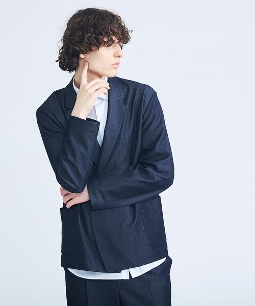 ABAHOUSE / アバハウス テーラードジャケット | 【セットアップ対応】デニムライクツイル ダブルジャケット | 詳細25