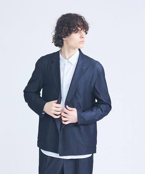 ABAHOUSE / アバハウス テーラードジャケット | 【セットアップ対応】デニムライクツイル ダブルジャケット | 詳細29