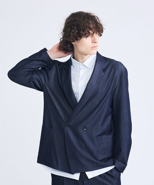 ABAHOUSE / アバハウス テーラードジャケット | 【セットアップ対応】デニムライクツイル ダブルジャケット | 詳細23