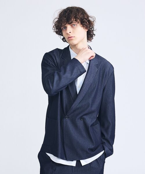 ABAHOUSE / アバハウス テーラードジャケット | 【セットアップ対応】デニムライクツイル ダブルジャケット | 詳細24