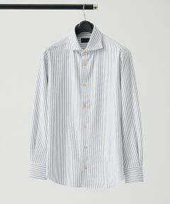 ABAHOUSE / アバハウス シャツ・ブラウス | 【ON/OFF兼用】ストライプ＆デニムライク　360°ストレッチ ワイドカラーシ
