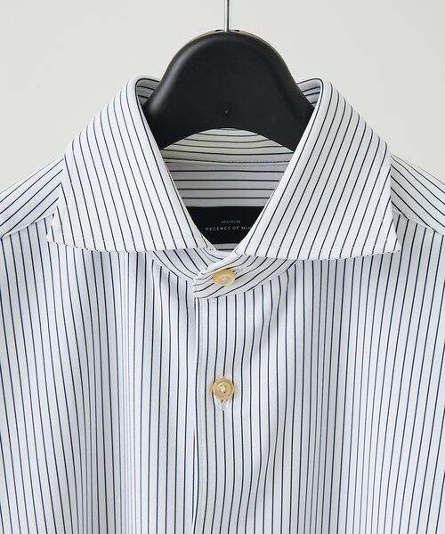 ABAHOUSE / アバハウス シャツ・ブラウス | 【ON/OFF兼用】ストライプ＆デニムライク　360°ストレッチ ワイドカラーシ | 詳細2