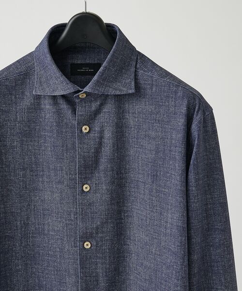 ABAHOUSE / アバハウス シャツ・ブラウス | 【ON/OFF兼用】ストライプ＆デニムライク　360°ストレッチ ワイドカラーシ | 詳細10