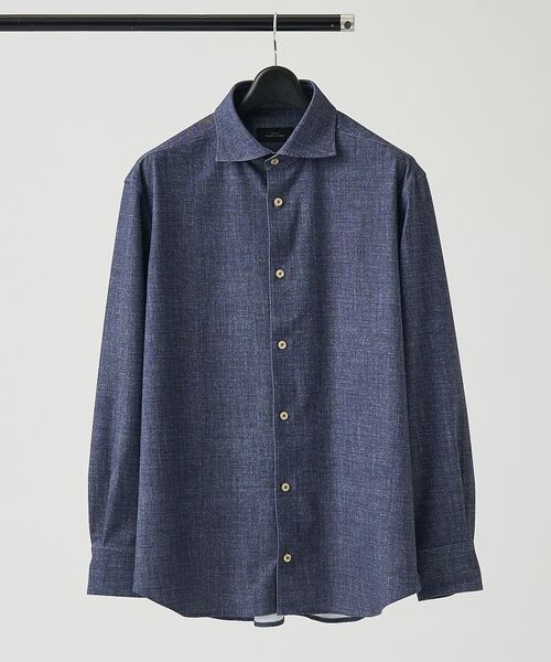 ABAHOUSE / アバハウス シャツ・ブラウス | 【ON/OFF兼用】ストライプ＆デニムライク　360°ストレッチ ワイドカラーシ | 詳細11