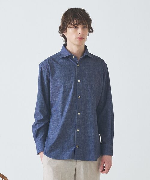 ABAHOUSE / アバハウス シャツ・ブラウス | 【ON/OFF兼用】ストライプ＆デニムライク　360°ストレッチ ワイドカラーシ | 詳細12