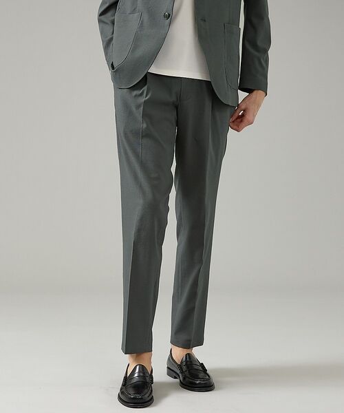 ABAHOUSE / アバハウス パンツ | 【セットアップ対応】SOLOTEX シアサッカー イージースラックス / ストレ（チャコールグレー）