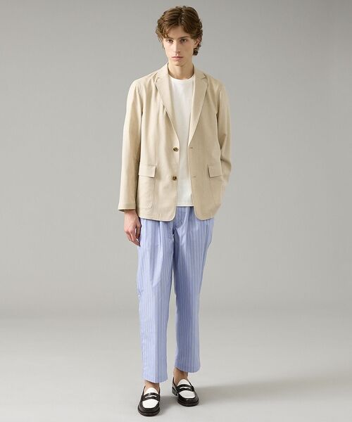 ABAHOUSE / アバハウス ノーカラージャケット | カレンダー加工 リネンライク サマージャケット/ 軽量 ストレッチ【予約】 | 詳細10