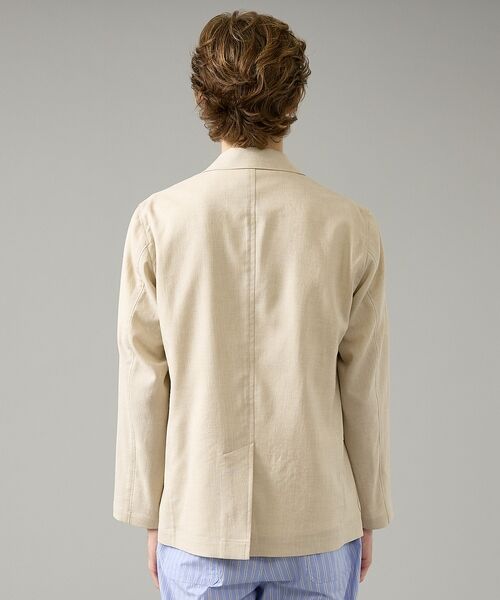 ABAHOUSE / アバハウス ノーカラージャケット | カレンダー加工 リネンライク サマージャケット/ 軽量 ストレッチ【予約】 | 詳細3