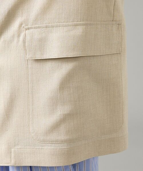 ABAHOUSE / アバハウス ノーカラージャケット | カレンダー加工 リネンライク サマージャケット/ 軽量 ストレッチ【予約】 | 詳細6