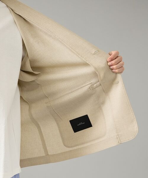 ABAHOUSE / アバハウス ノーカラージャケット | カレンダー加工 リネンライク サマージャケット/ 軽量 ストレッチ【予約】 | 詳細7