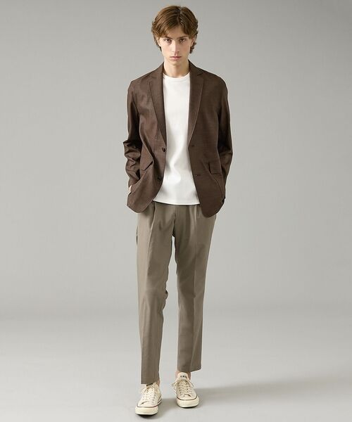 ABAHOUSE / アバハウス ノーカラージャケット | カレンダー加工 リネンライク サマージャケット/ 軽量 ストレッチ【予約】 | 詳細11