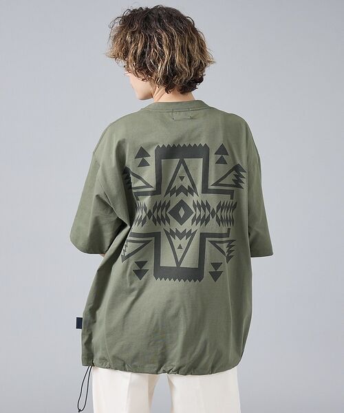 ABAHOUSE / アバハウス Tシャツ | 【PENDLETON/ペンドルトン】カルキュロ バックプリント 半袖Tシャツ /（カーキ）