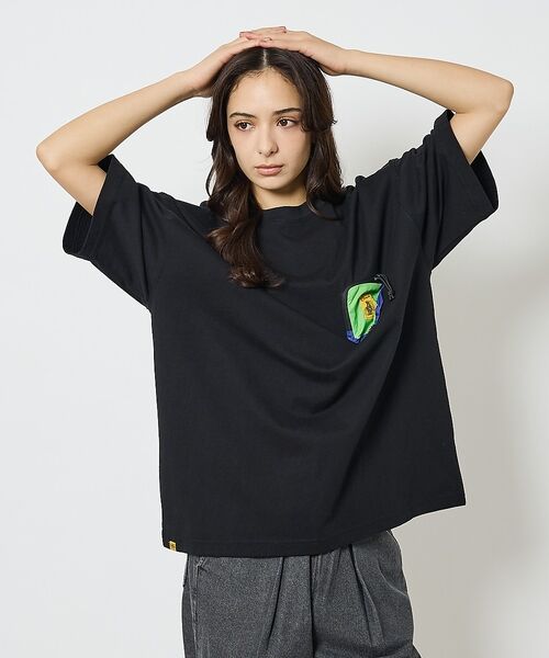 ABAHOUSE / アバハウス Tシャツ | 【COBMASTER / コブマスター】Zip Wallet Loose Tシャ（ブラック）