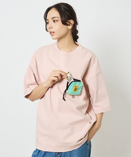 ABAHOUSE / アバハウス Tシャツ | 【COBMASTER / コブマスター】Zip Wallet Loose Tシャ（ピンク）
