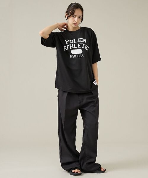 ABAHOUSE / アバハウス Tシャツ | 【POLeR/ポーラー】ATHLETIC ロゴTシャツ / 61MCV0036 | 詳細2