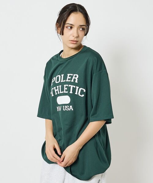 ABAHOUSE / アバハウス Tシャツ | 【POLeR/ポーラー】ATHLETIC ロゴTシャツ / 61MCV0036 | 詳細2