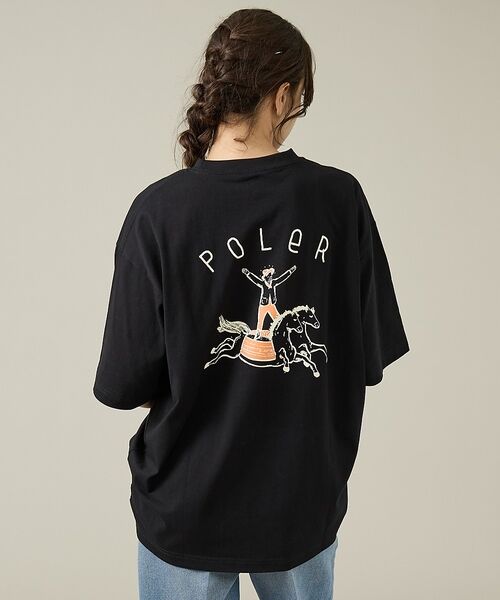 ABAHOUSE / アバハウス Tシャツ | 【POLeR/ポーラー】バックプリント Tシャツ / 261MCV0061 /（ブラック）