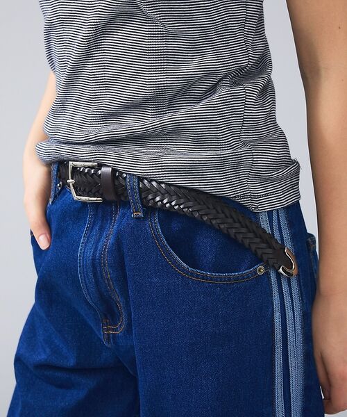 ABAHOUSE / アバハウス ベルト・サスペンダー | Puntale Leather Plain Belt / ウエスタンベルト/プン（ブラック）