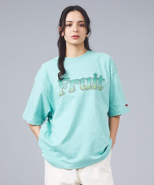 ABAHOUSE / アバハウス Tシャツ | 【FRUIT OF THE LOOM/フルーツ・オブ・ザ・ルーム】FRUITロゴ（サックスブルー）
