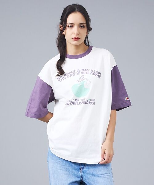 ABAHOUSE / アバハウス Tシャツ | 【FRUIT OF THE LOOM/フルーツ・オブ・ザ・ルーム】リンゴ＆メッセ（ホワイト）