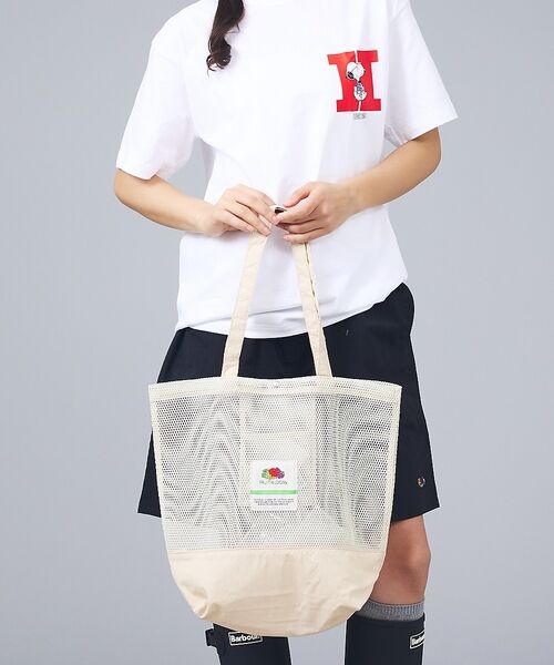 ABAHOUSE / アバハウス トートバッグ | 【FRUIT OF THE LOOM / フルーツオブザルーム】メッシュトートバ（ベージュ）