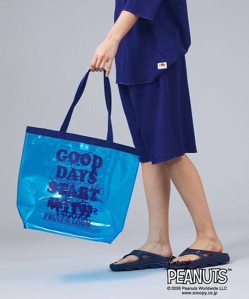 ABAHOUSE / アバハウス エコバッグ | 【FRUIT OF THE LOOM/フルーツオブザルーム】PEANUTS コラ（ブルー）